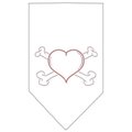 Unconditional Love Heart Crossbone Rhinestone Bandana White Small UN802703